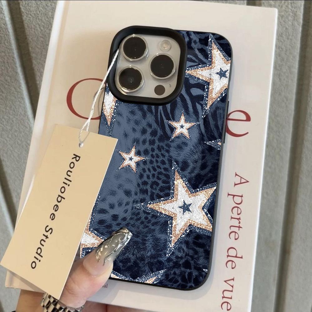 HOT Luxury Red Leopard Print Star Lichee Leather Pattern Phone Case For Redmi Note 14 13 12 11 10 9 8 Pro Plus 4G 5G Cover