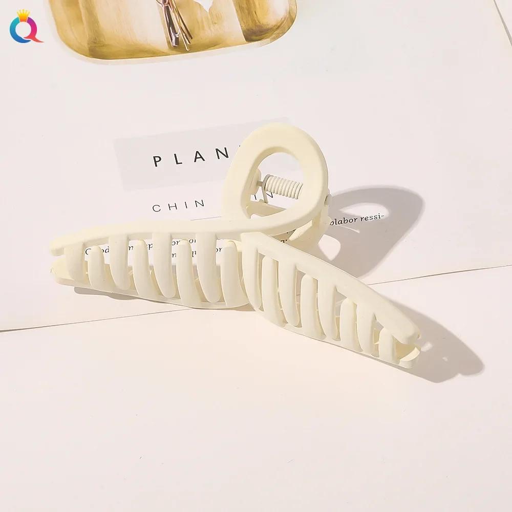 11cm Women Hair Clip Cross Matte Hairpin Fashion French Elegant Hairgrips Large Hair Claw Clips Girls Korean Hair Accessories