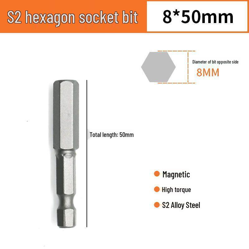 Sechskant S2 Magnetischer Pneumatischer Elektrischer Schraubendreher Bit-Satz mit Verlängerten Bits