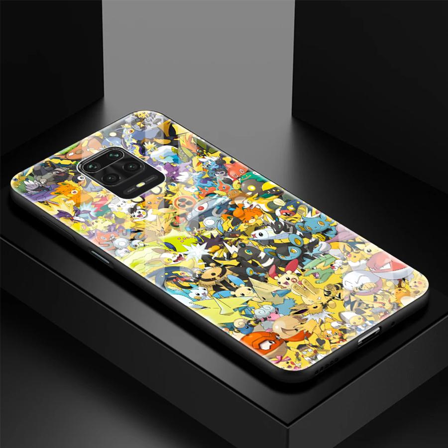 

Glass Case for Xiaomi Redmi Note 14 Pro A2 Plus 10S A5 10 12S 13 11 12 A1 Luxury Phone Cover Pokemon Pikachu Redmi A1