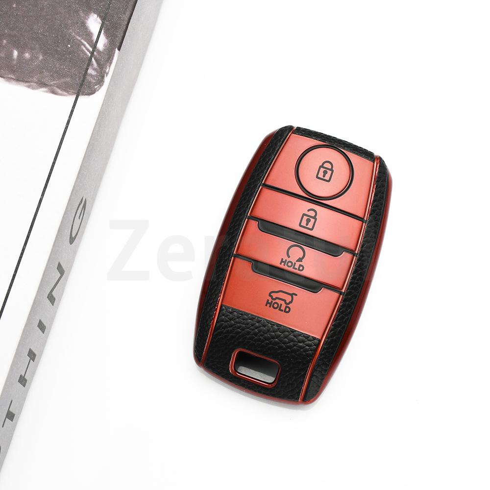 Leather Tpu Keyless Protector Auto Car Key Shell Fob Cover For Kia Niro Optima Rio Sorento Soul Sportage Forte Koup Keychain