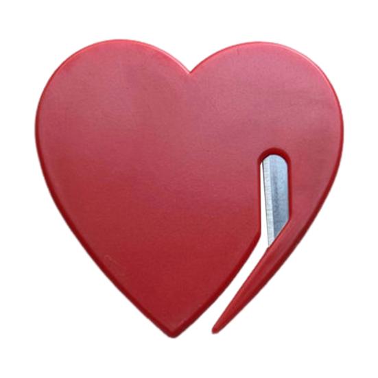 Christmas Paper Cutters Heart-Shaped Envelope Opener Gift Wrapping Tool Safe Plastic Paper Trimmer for Craft Letters Wrapping