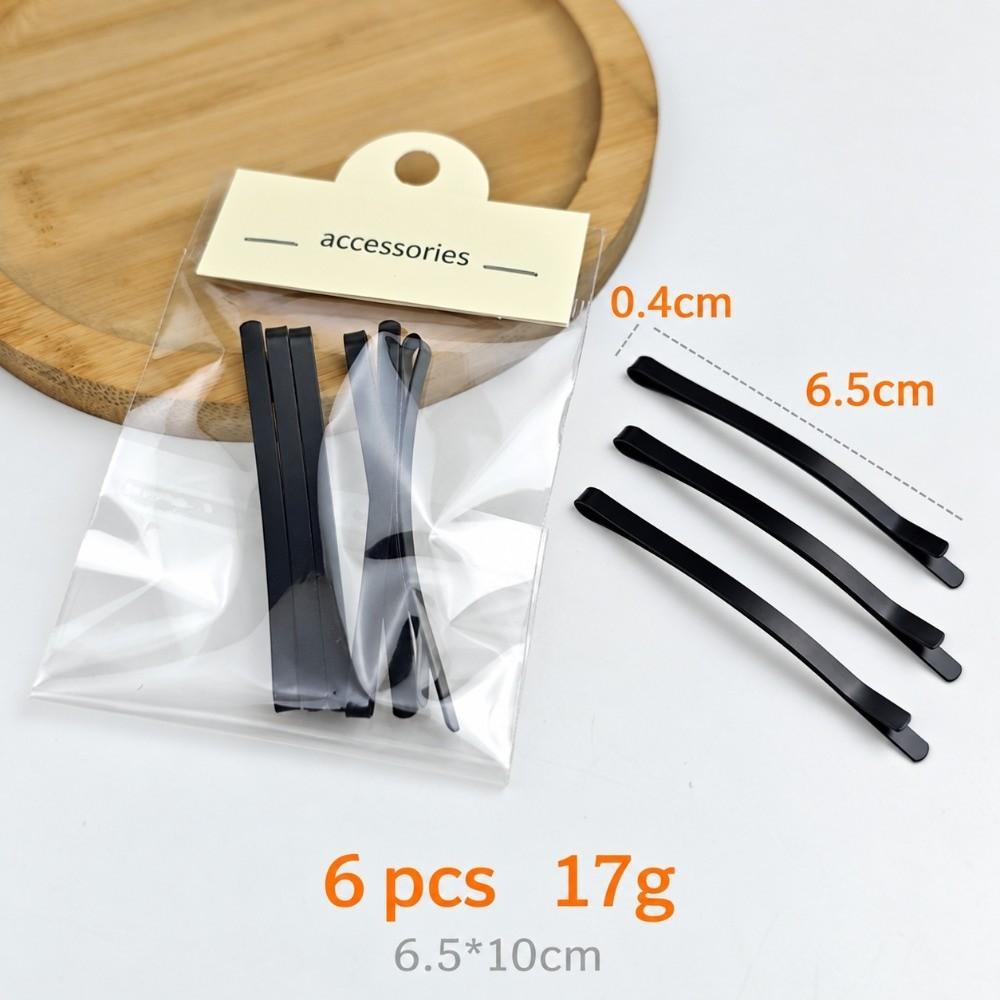 6/12Pcs 6.5/8.5CM Black Hair Clips Arc-shaped Barrette New Hairpins  Headdress