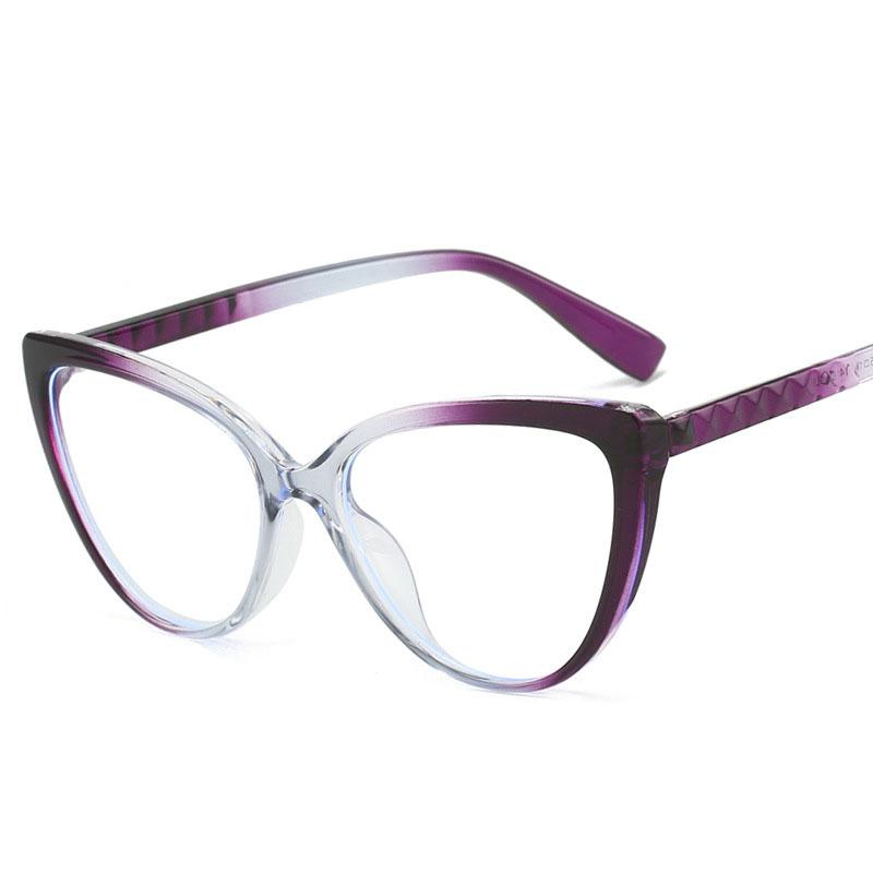 Blue Light Blocking Women's Eyeglasses Frame Cat Eye Shape Gradient Color Glasses Frame Women Computer Office Female Glass