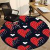 1PC Polka-Dot Hearts Chair Carpet for Office Non-Slip, Lightweight, Machine Washable Rug for Office, Sleeping, Room - Holiday DecorPolyester
