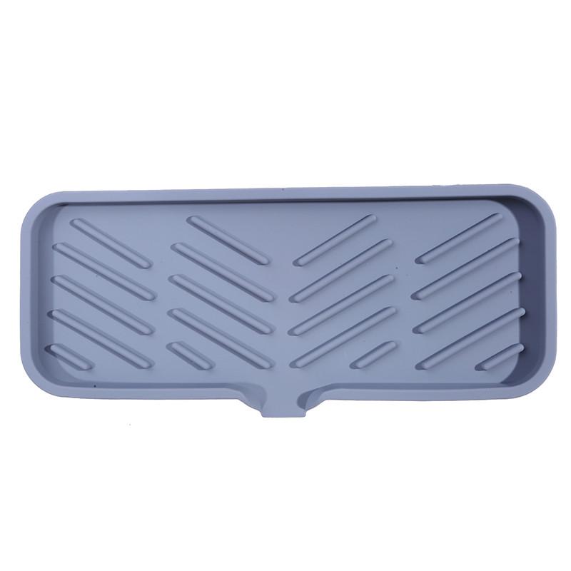 Self Draining Soap Bar Holder Silicone Kitchen Sink Soap Dish Sponge Tray Counter Caddy Organizer for Dish Soap Dispenser