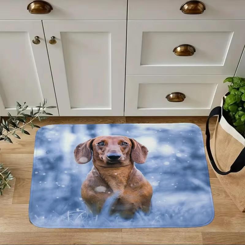Mini Dachshund Dog Door Mat Decor Animal Pattern Print Rug Living Room Bedroom Entrance Doormat Kitchen Front Non-slip Carpet