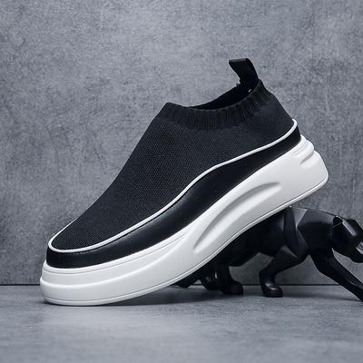 Summer Men's Shoes One Pedal Men's Socks Shoes Breathable Muffin Platform Lazy Shoes Versatile Internet Celebrity Live Broadcast