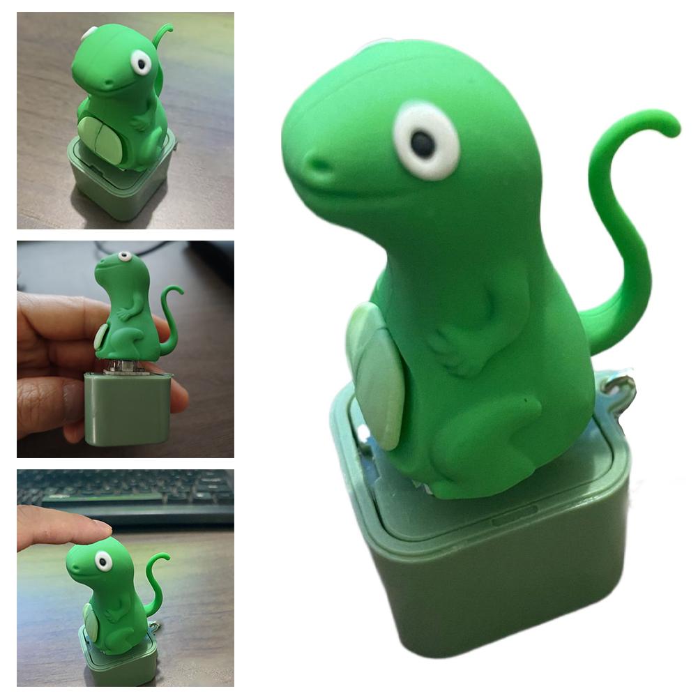 Lizard Sound Button Keychain Toy, Decompression Voice Pendant with Type-C Charging, Fun Desk Decoration Stress Reliever