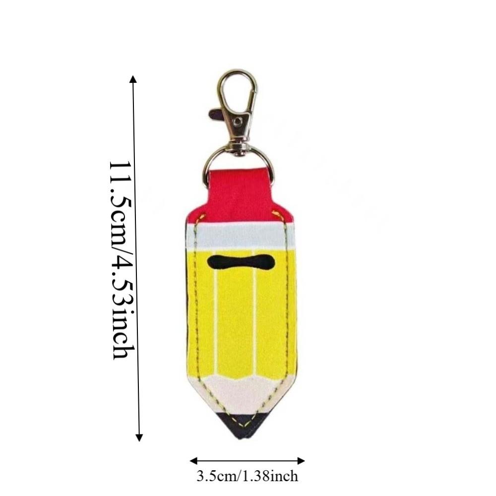 PU Leather Chapstick Key Chain Pouch Metal Pencil Shape Key Ring  Daily Hanging