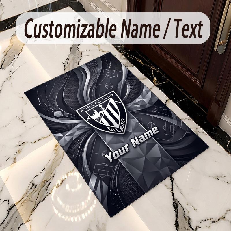 Crystal Velvet Rug Athletic Bilbao FC Print Custom Name Text Floor Mat Home Decor