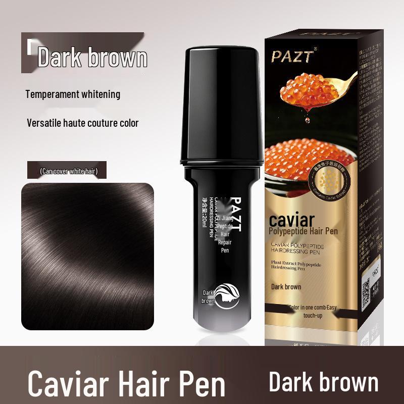PAZT Caviar Hair Color Pen with Comb - Temporary Gray Hair Touch-up, Non-Fading.