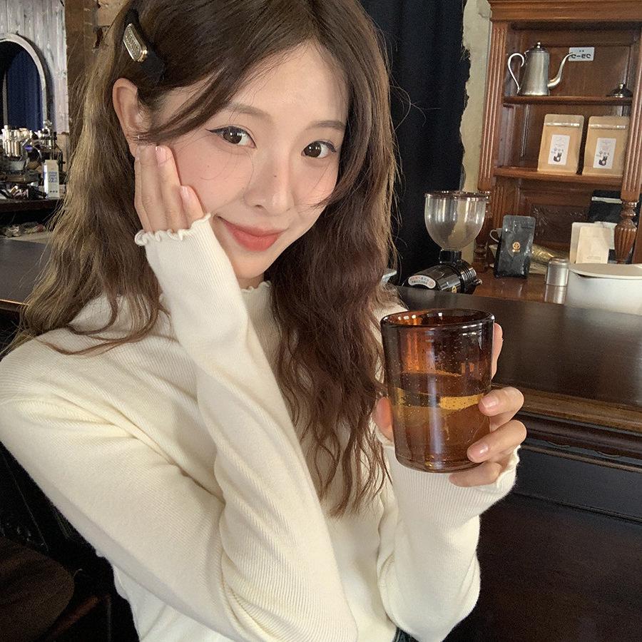 

Женский утягивающий свитер с длинными рукавами 2024 года в корейском стиле, повседневный топ на весну и осень One Size [40-60 kg] бежевый