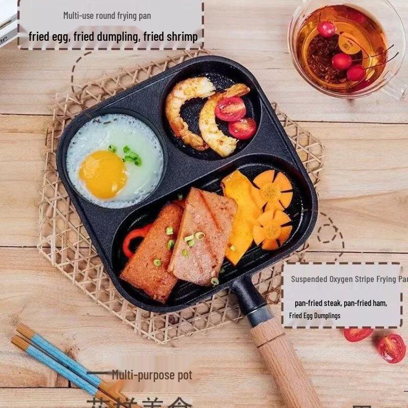 Wutuo 3-in-1 Cast Iron Breakfast Frying Pan
