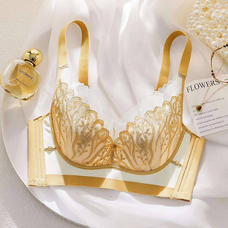Spring and Summer Lace Rabbit Ears Without Steel Rings, Anti-sagging Ultra-thin Bra Cover Gathered, Big Breasts Appear Small