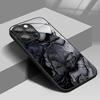 Case For iPhone 17 Pro Max 16 15 14 13 12 11 7 8 Plus 17Air 16E XR XS X Black Marble Gradient Pattern Tempered Glass Phone Cover