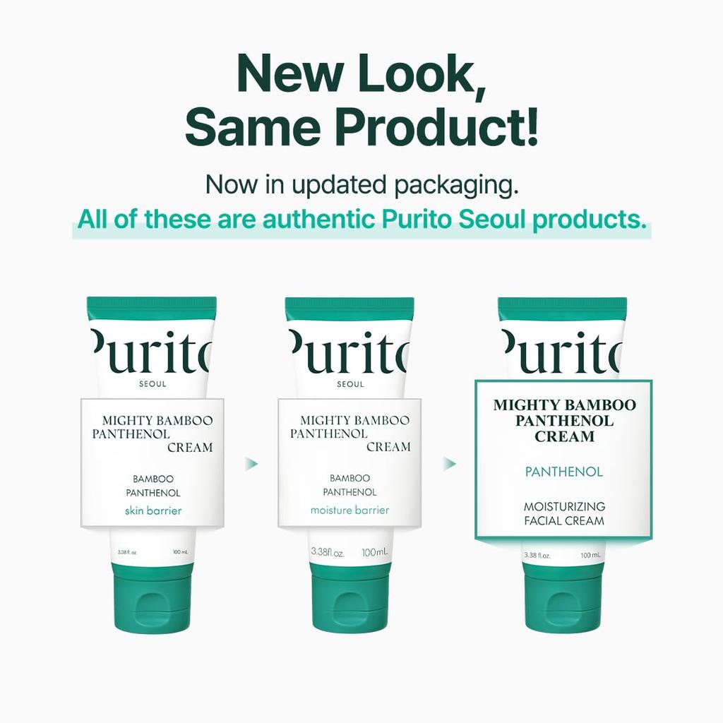 PURITO Mighty Bamboo Panthenol Cream 100ml Moisture Moisturizing All Skin Types Daily Face Moisturizer Vegan Korean Skincare Purito Seoul Official