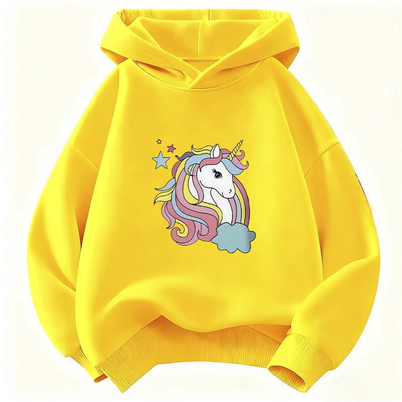 Fashion Rainbow Unicorn Hoodie Kids Children's Sweatshirt Cute 90s Hoody for Boys Girls Autumn Winter Casual Hoodies Pullover