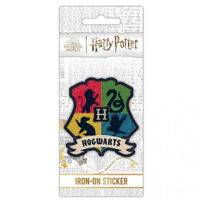 Harry Potter Hogwarts Crest Iron On Patch 65mm x noir