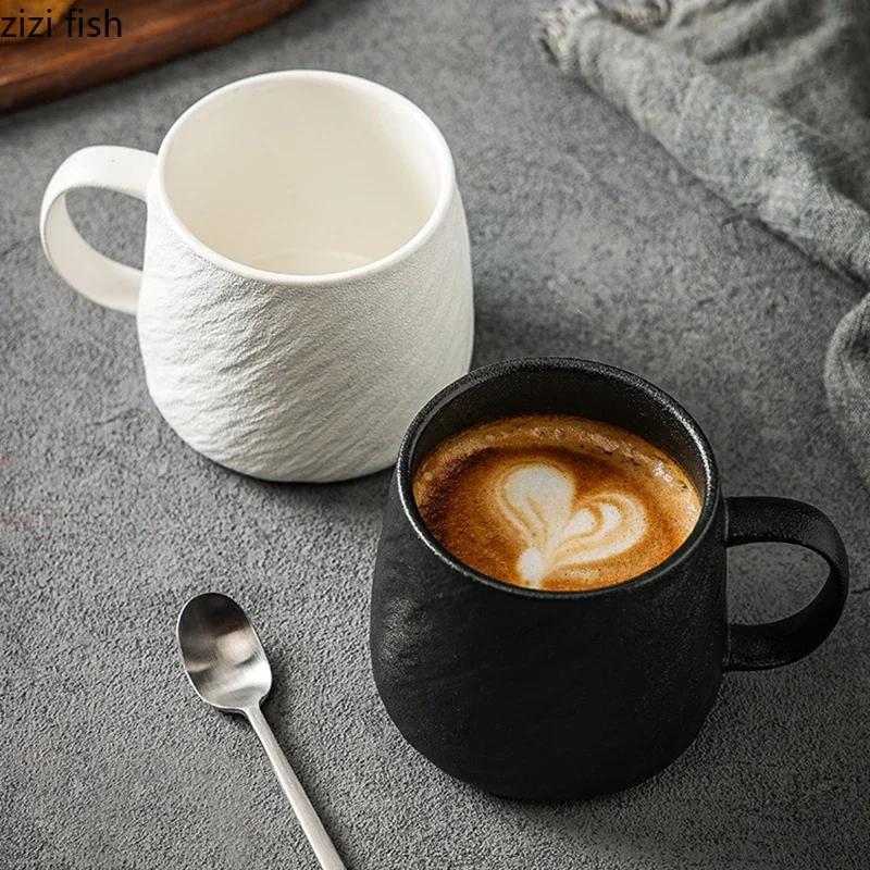 Keramiktasse mit einfarbigem Steinmuster und großer Kapazität, Getränketasse, Kaffeetasse, Milchtasse, Paartassen für den Haushalt, Teetassen, Wassertassen