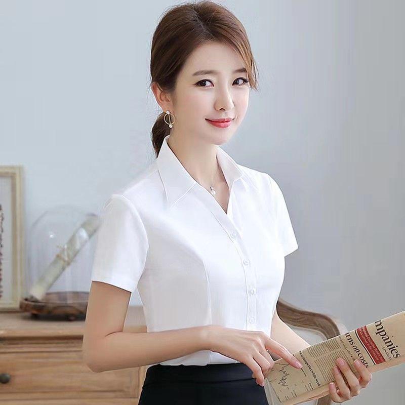 

Women s Plus Size Slimming White Long Sleeve Professional Shirt S 75-85 lbs