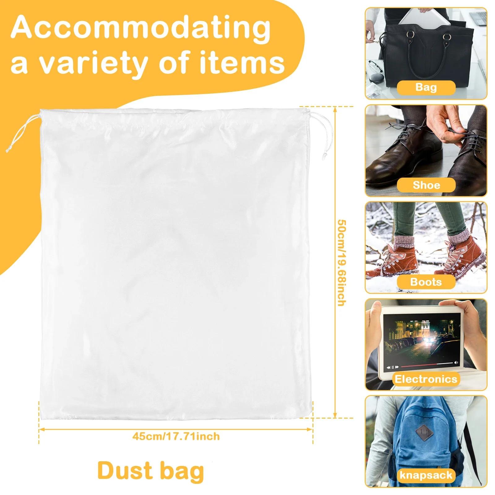 

6 шт. пылезащитная сумка на шнурке, дорожные пылезащитные сумки, портативная шелковая ткань, мягкая дышащая сумка для хранения сумок, кошельков, обуви 6Pcs