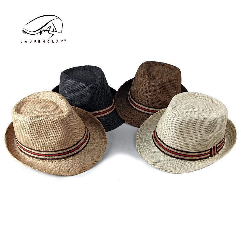 

Spring and summer women s beach hat British jazz hat Men s straw hat Top hat Beach outdoor outing sun hat M（56-58cm） хакі