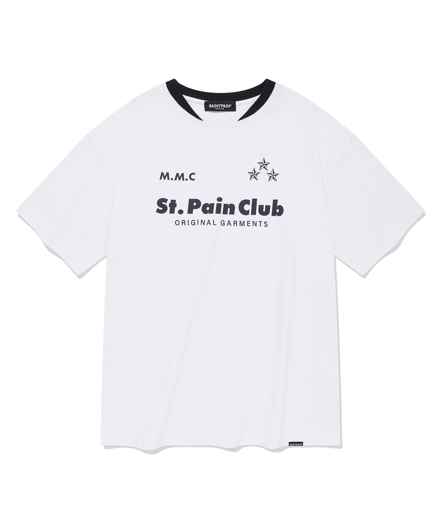 Футболка Saint Pain Sp M.M.C с эмблемой, двойной разрез - Белая White/M
