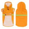 Adjustable Lightweight PETSFOND Pet Rain Poncho Jacket Modern Waterproof Windproof Dog Hooded Coat Sustainable PU Material Print