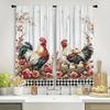 Vintage Blumiges Hahnmuster Gedruckte Vorhänge Fensterdekorationen Wohnzimmer Vorhang-Set aus 2 Stück Bauernhaus Hergestellt Polyester Waschbar