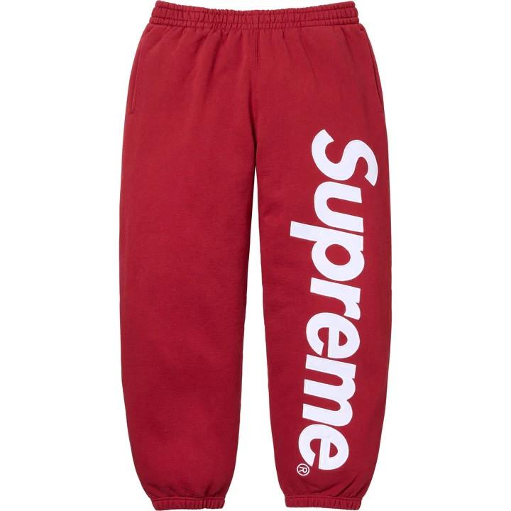 Supreme Satin Applique Sweatpant Red