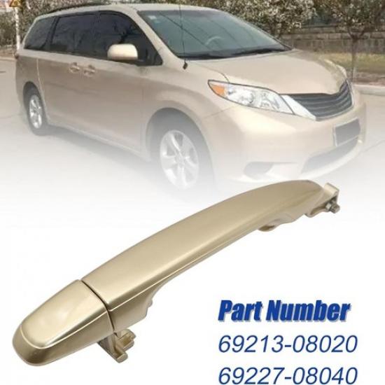 Rear Left or Right Sliding Gold Door Handle Compatible with Sienna 2004-2010 Rep