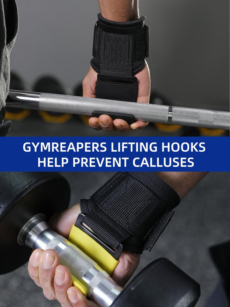 Vbosi Heavy Duty Gewichthefhaken Polsband Grips Neopreen Gevoerd Staal Voor Deadlifts Pull-Ups Gymtraining