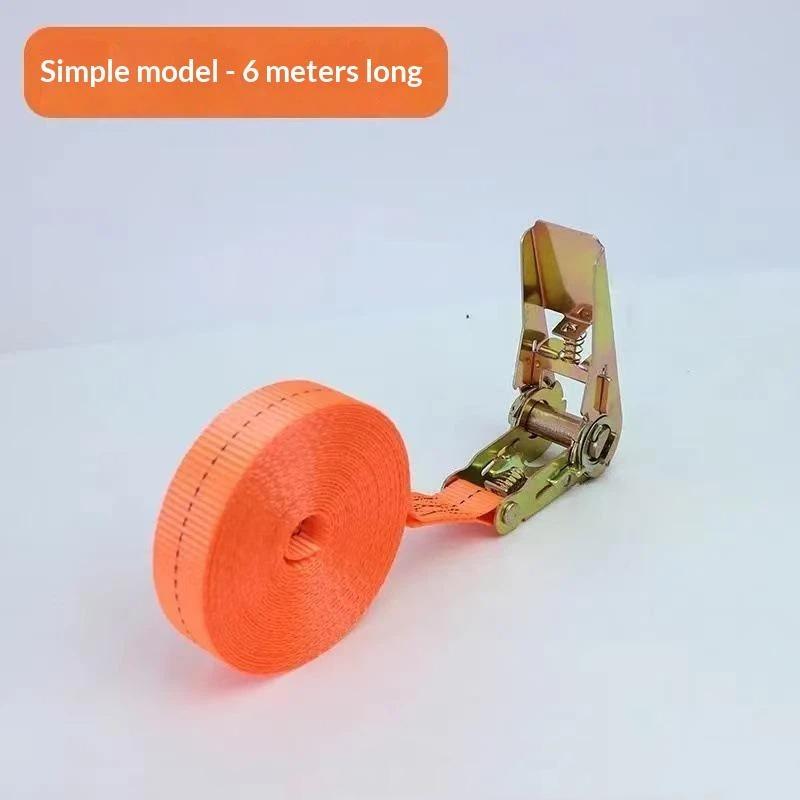 Strong Ratchet Tie Down Cargo Straps Heavy Duty Metal Buckle Adjustable for Securing Snowboard Ski Gear Road Trip Use