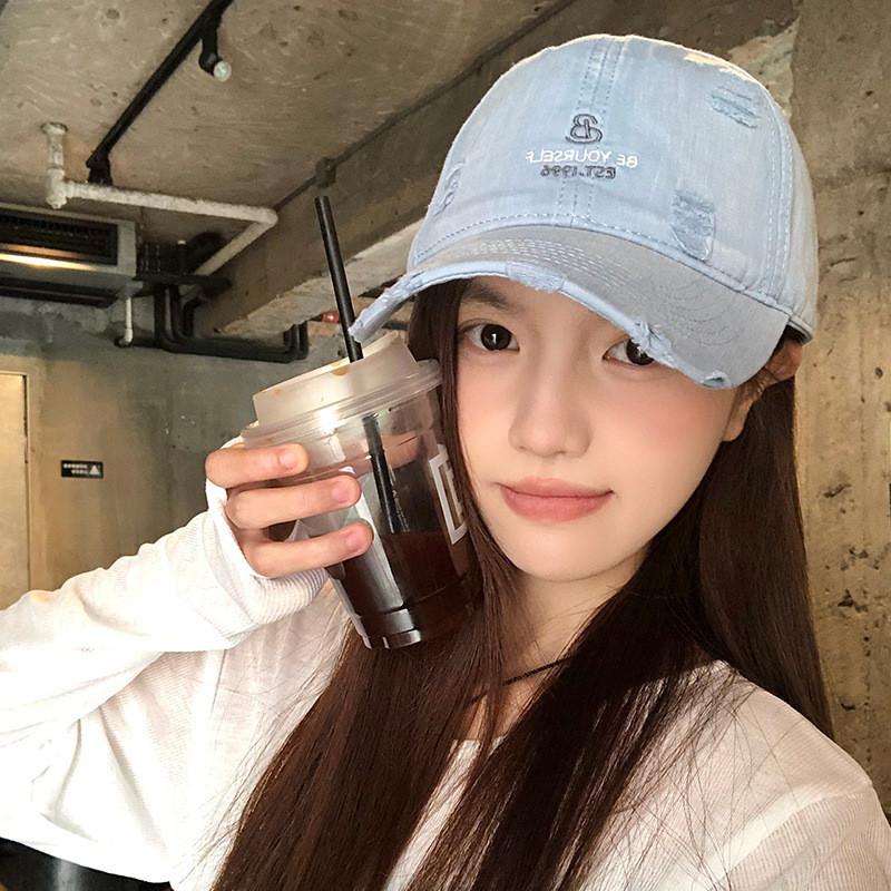 Style Popular Korean Distressed Baseball Hat For Women Great For Summer Spring