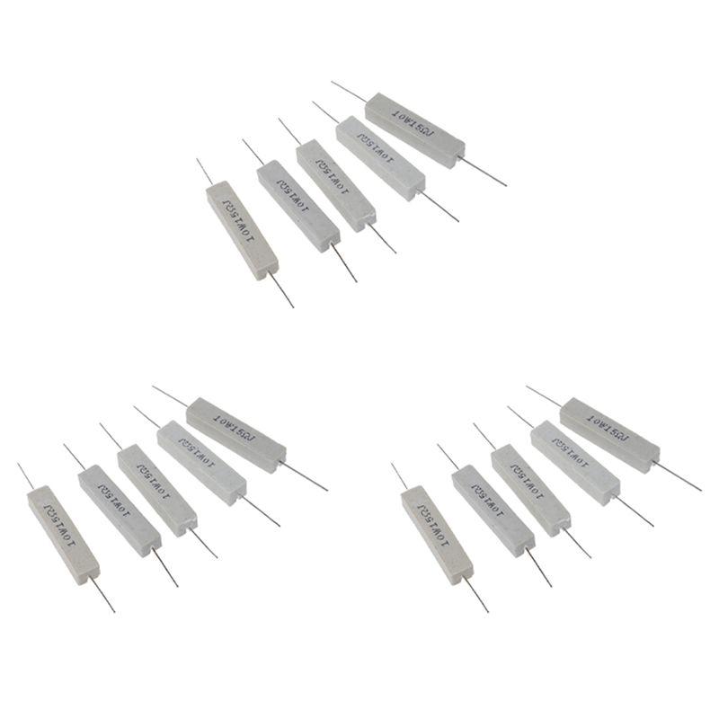 

ABUL-15 Pcs 10W Watt 15 Ohm 5% Wirewound Cement Resistor білий