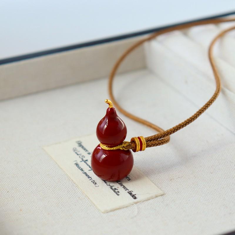 Elegant Retro Gourd Pendant Sweater Chain Necklace for Women - National Style