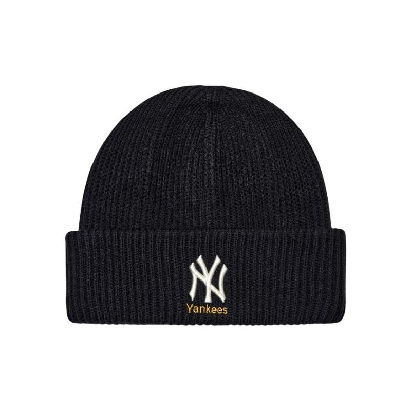 Акриловые шапки-бини MLB Унисекс Черные Модные 3ABNM1126-50BKS OS чёрный