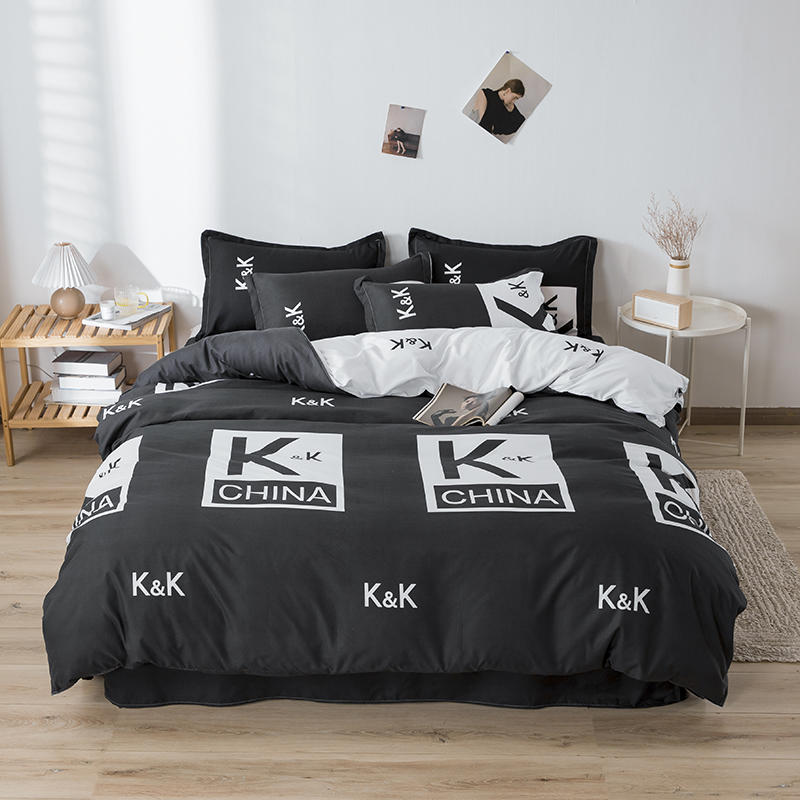 Black White Deer Animals Bedding Set Queen Double Single Size Duvet Cover Bed Sheet Pillow Case Bed Linen Set