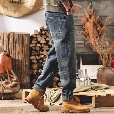 Jieluoreno Herren American Retro Straight-Leg Jeans