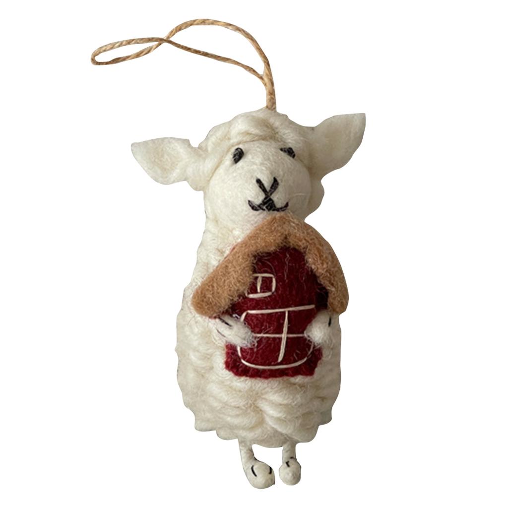 Cute Sheep Wool Pendant, Doll Accessory, Animal Doll Keychain, Bag Charm