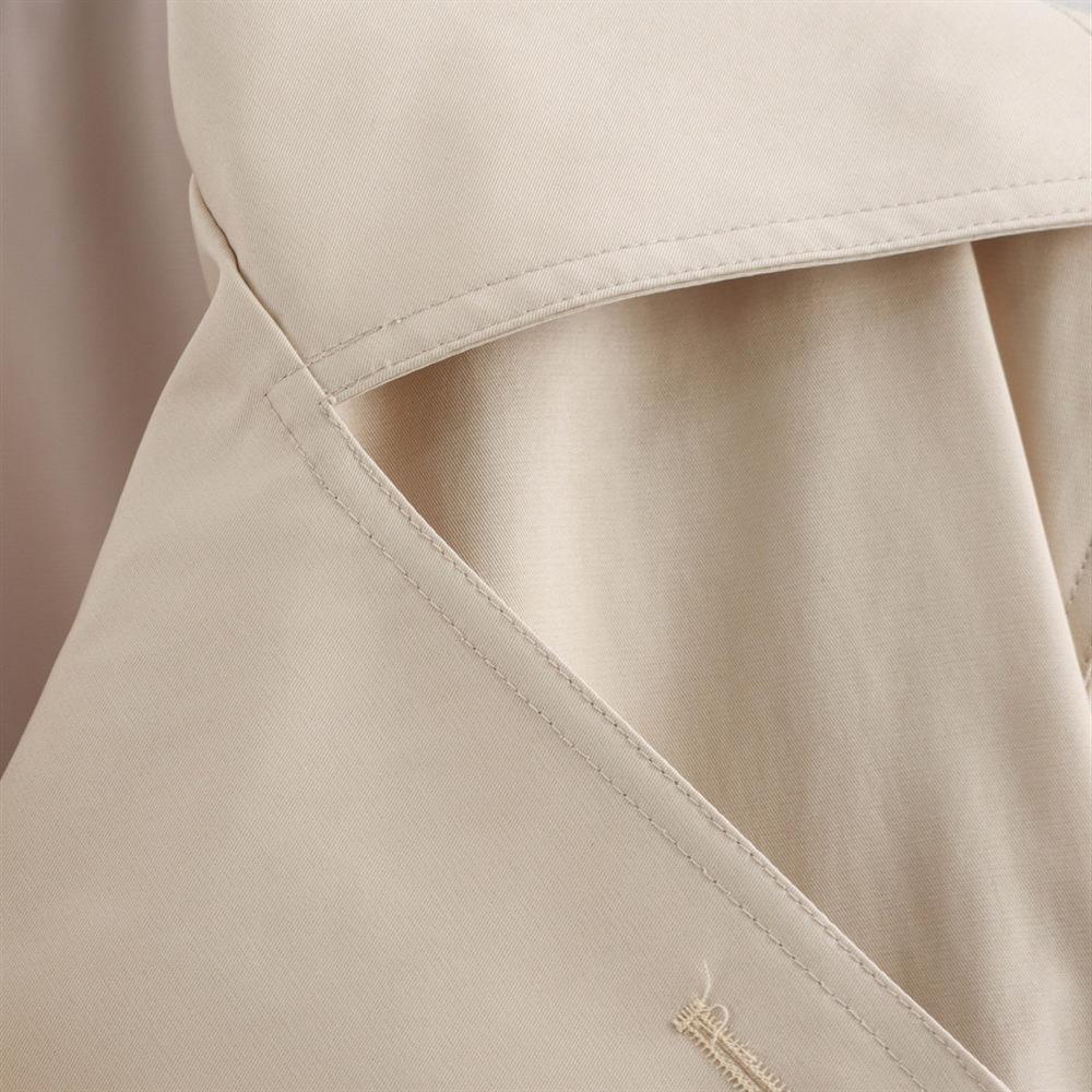 Dámský slim trenčkot s dlouhým rukávem a páskem v pase, jaro 2025