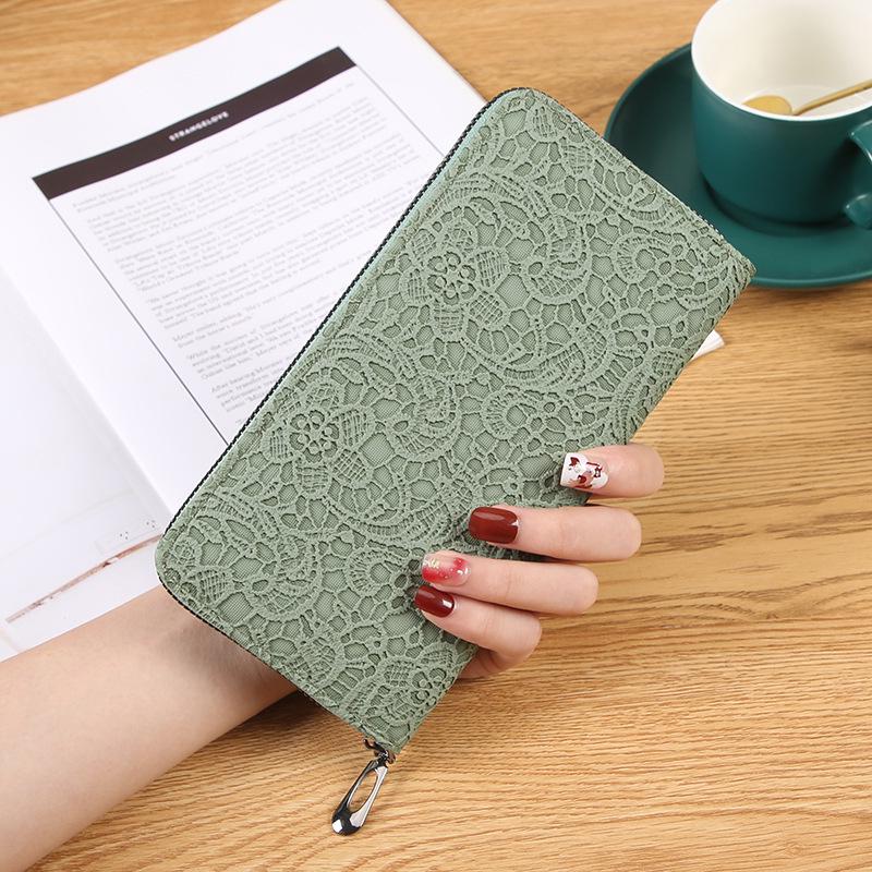 Trendy Embossed Single-Zip Women's Clutch Wallet with Multi-Card Slots