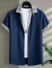 Men's Ethnic Tribal Printed Short Sleeved Shirt, Suitable For Summer Wear, Casual Activities, And Versatile Bohemian Style