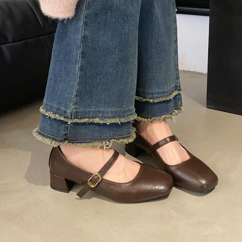 Fashion 2024 Fashion Women's Shoes Shallow Women's High Heels Hot Sale Buckle Strap Dress Pumps Women New Solid Heels Womenzapatos Mujer