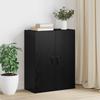 Wall Mounted Wall Cabinet Black Oak Effect 69.5 X 34 X 90 Cm
