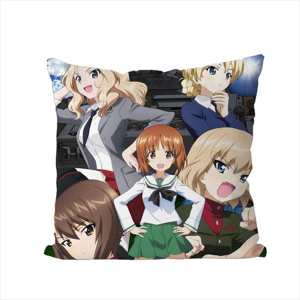 GGIRLS und PANZER Kissenbezug für Auto Sofa Dekoratives Zuhause Zweiseitiger Druck Plüsch Quadratisch Wurf Kissen Kissenbezug