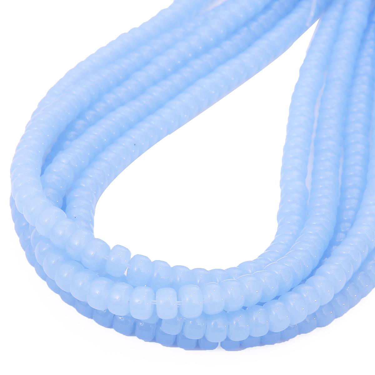 

6x4 мм 8x6 мм круглые стеклянные глянцевые бусины, круглые бусины-разделители для изготовления ювелирных изделий, браслет, ожерелье, аксессуары 6x4mm 100pcs светло-синий