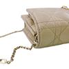 Christian Dior Logo Leather Lady Dior Wallet Chain Beige Leather Used