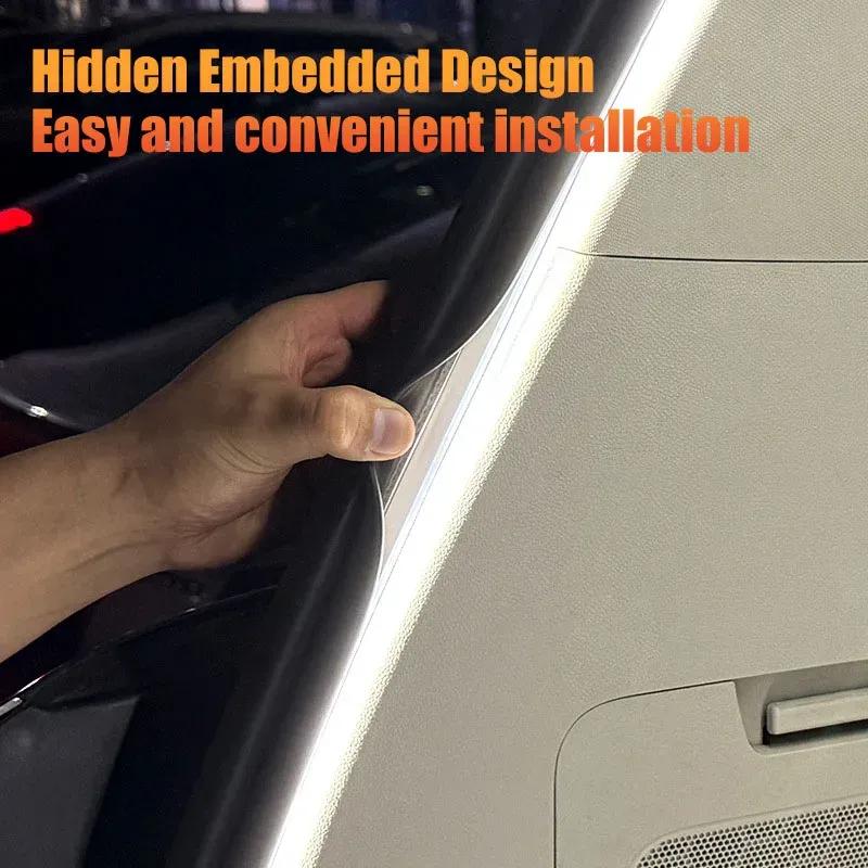 Car Trunk Dynamic Flowing Light Automatic On/Off Scanning Lamp Flexible Waterproof Light Strip Hidden Installation for Car SUVs
